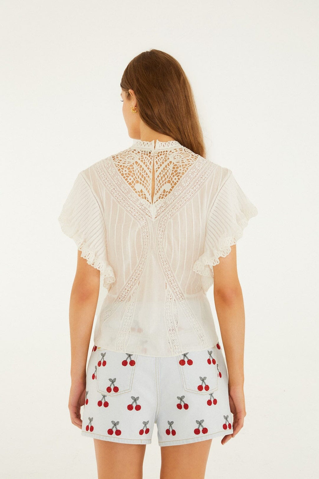 Off-White  Blouse With Appliqués