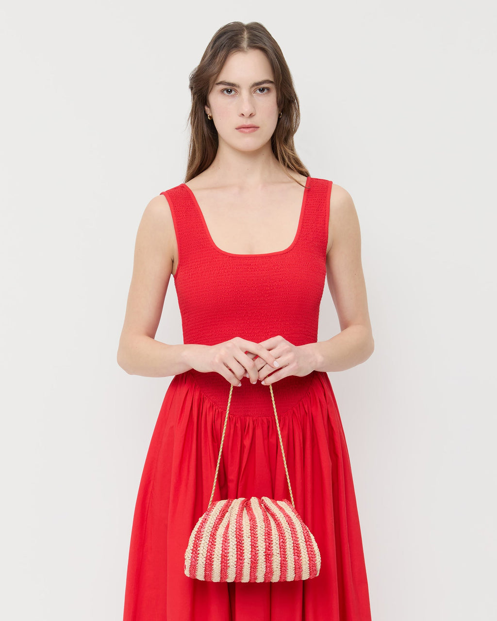 Bailey Red/Natural Crochet Clutch