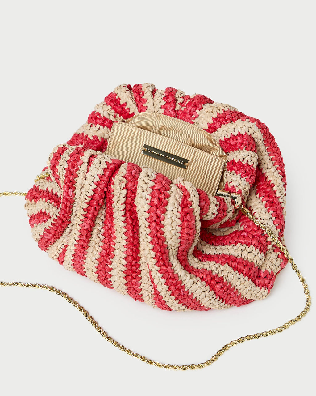 Bailey Red/Natural Crochet Clutch