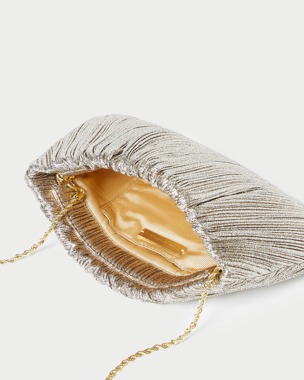 Brit Champagne Flat Pleated Clutch