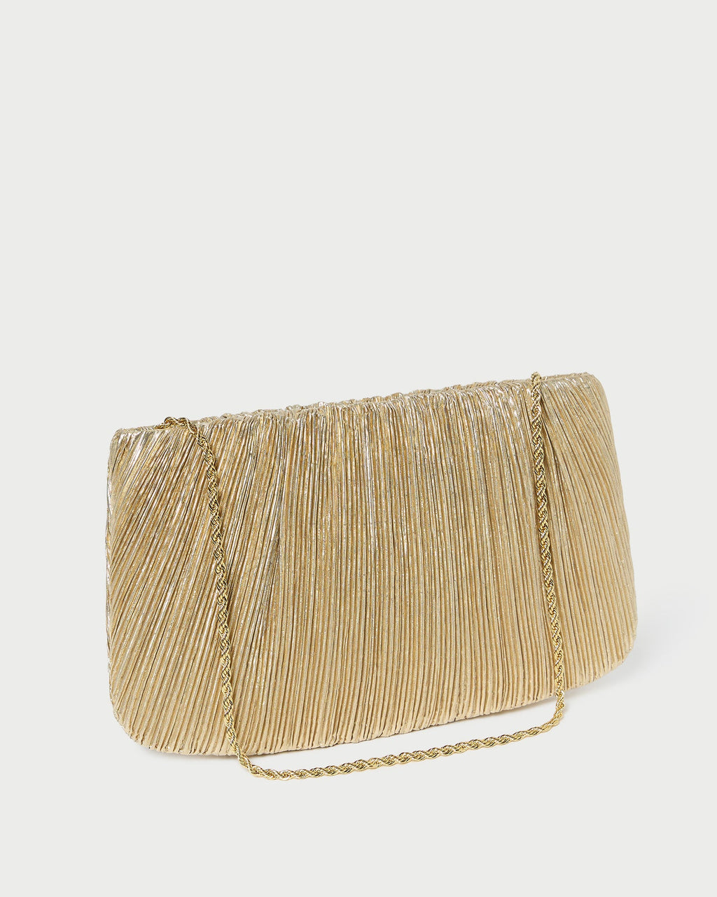 Brit Gold Lamé Pleated Clutch