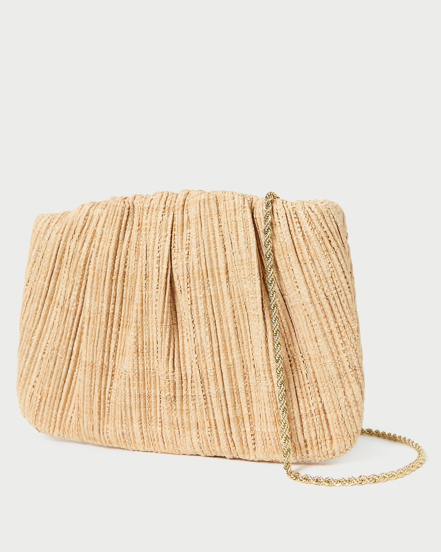 Brit Natural Flat Pleated Clutch