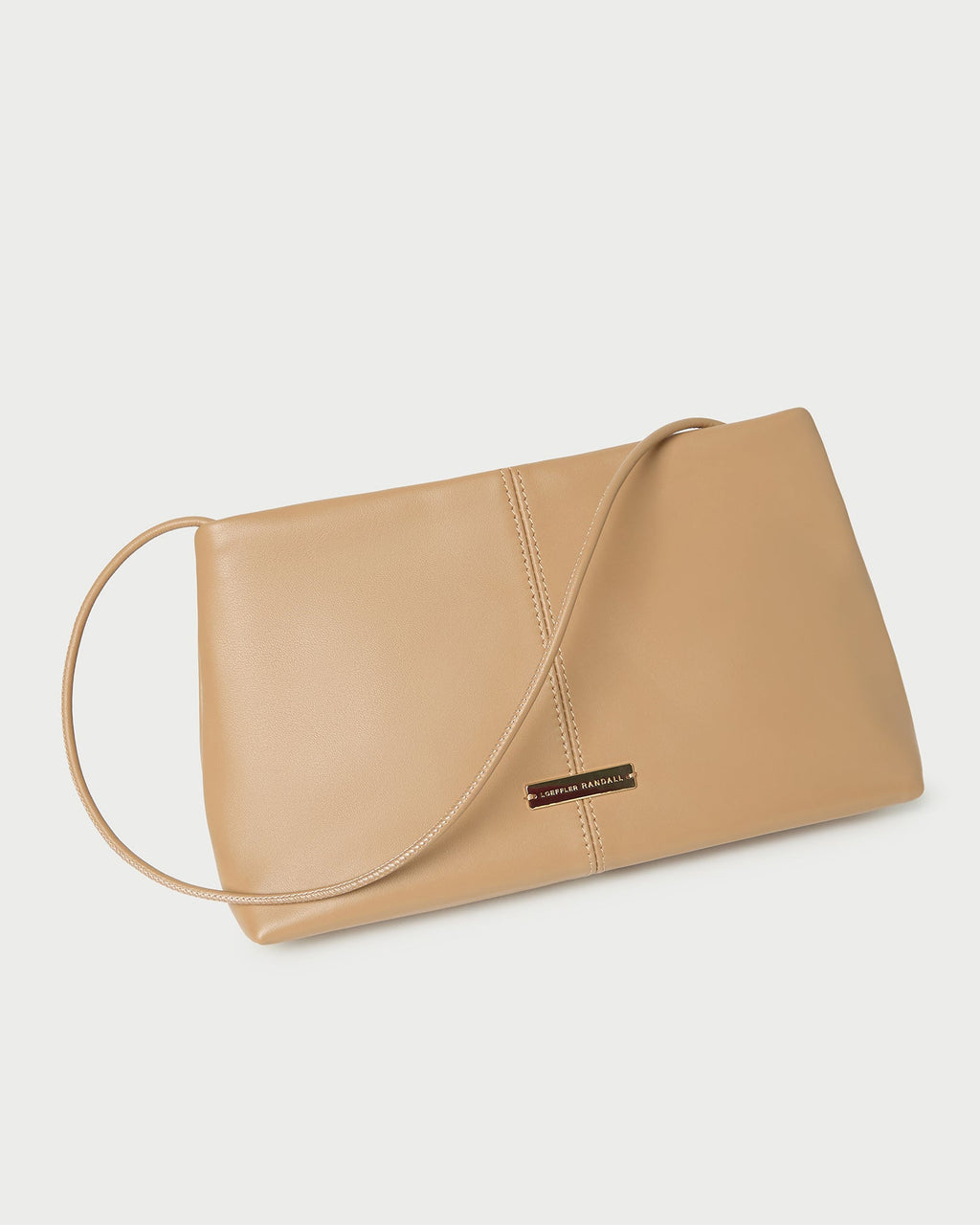 Corrine Khaki Leather Gathered Clutch