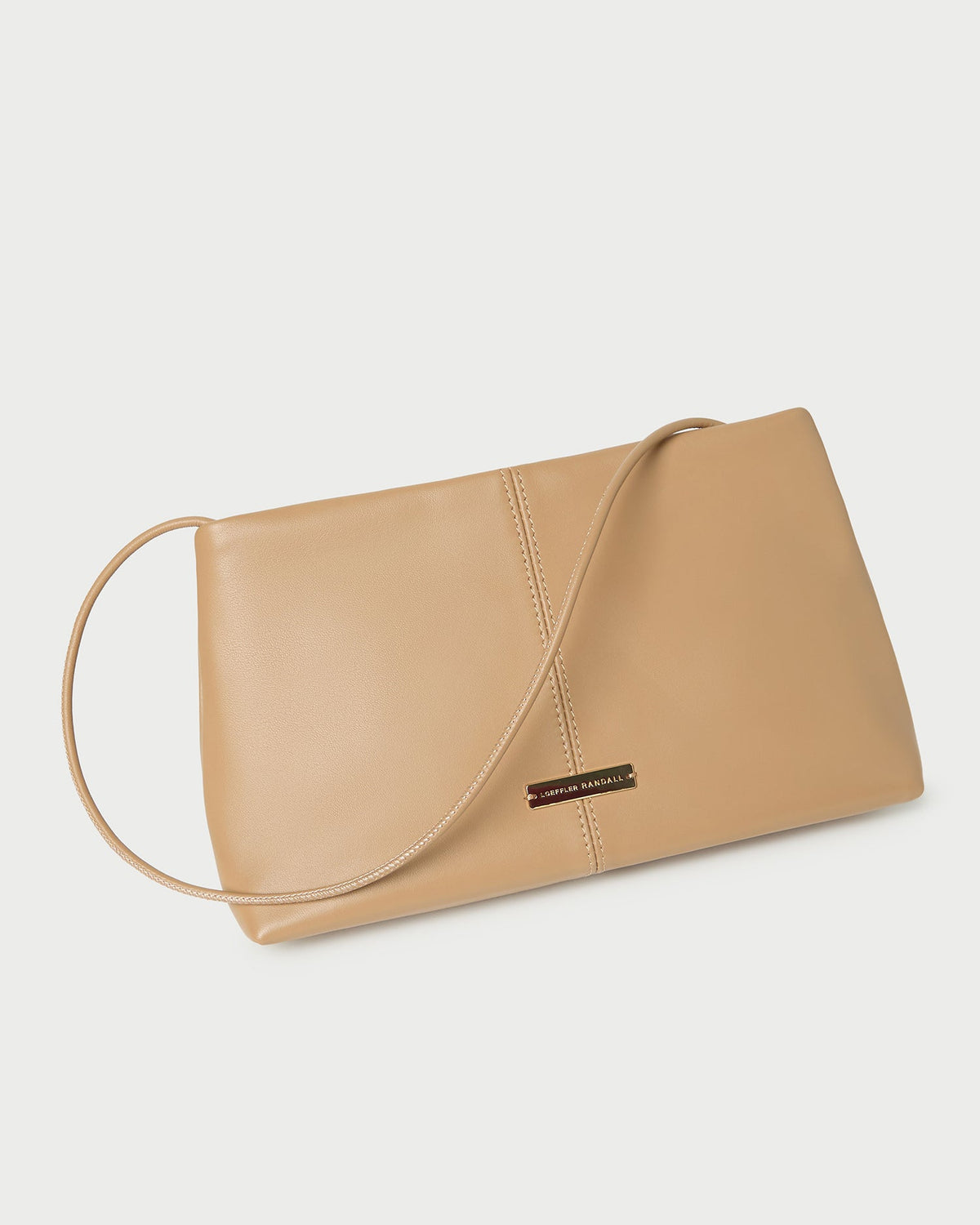 Corrine Khaki Leather Gathered Clutch