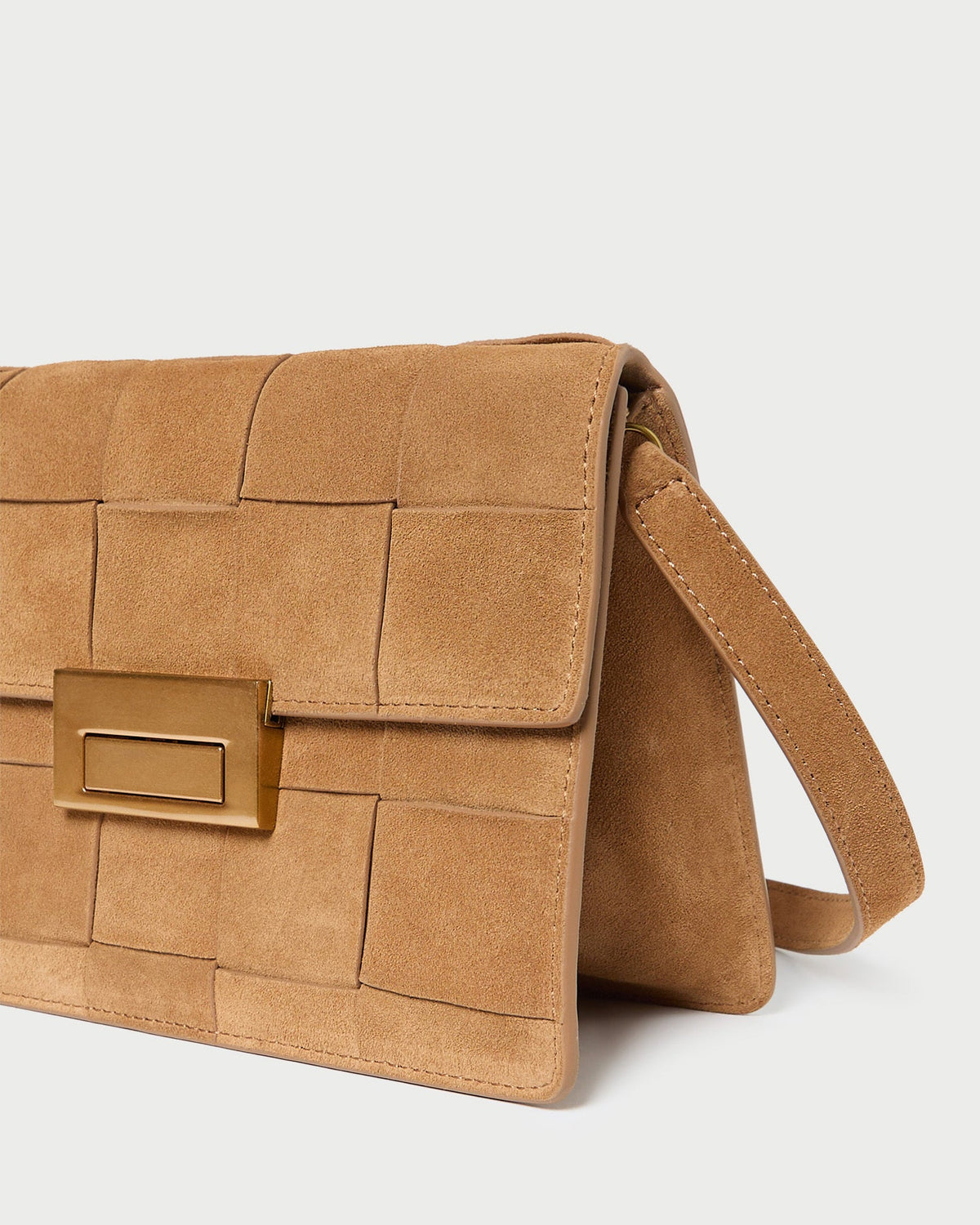 Delphine Toffee Suede Shoulder Bag