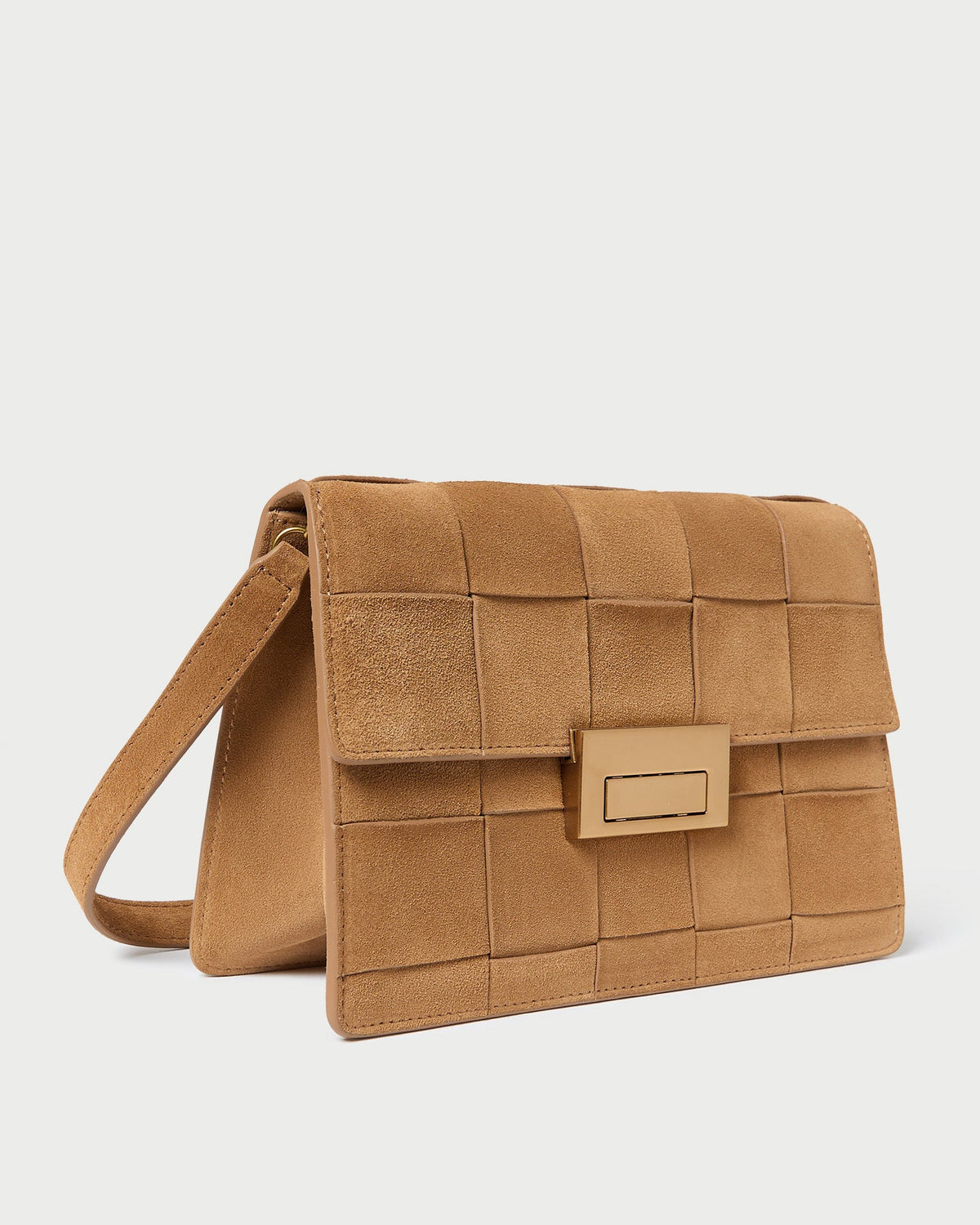 Delphine Toffee Suede Shoulder Bag