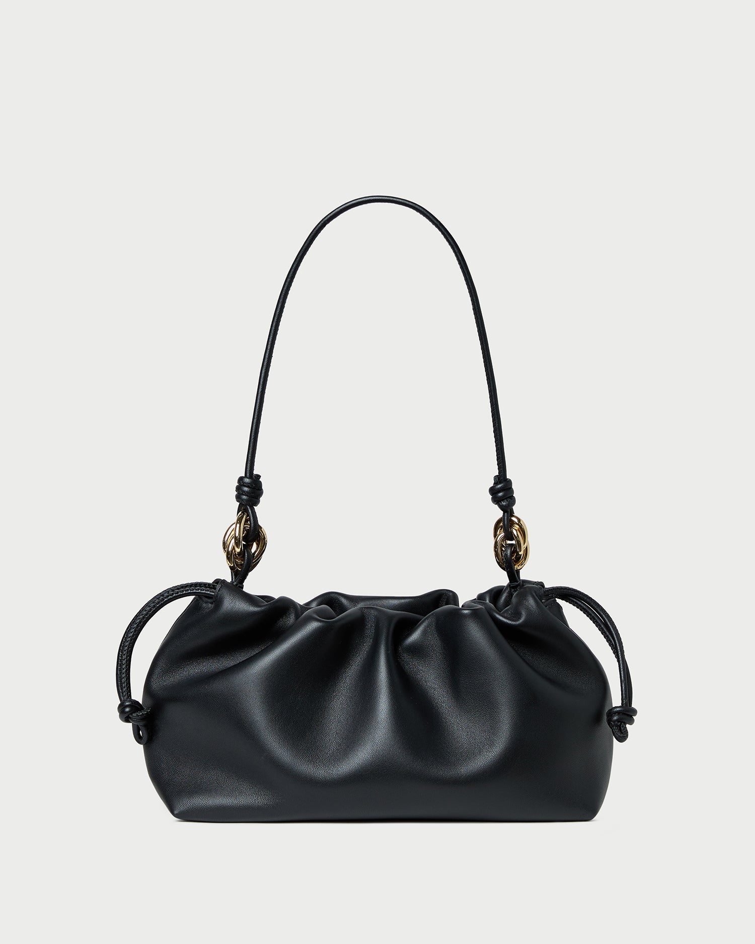 Kiri Black Leather Shoulder Bag