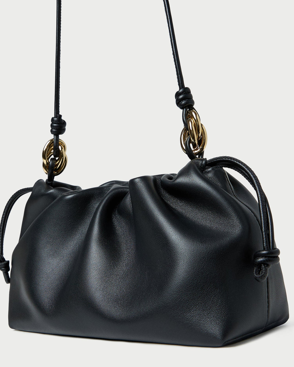 Kiri Black Leather Shoulder Bag