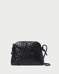 Mallory Black Woven Leather Crossbody