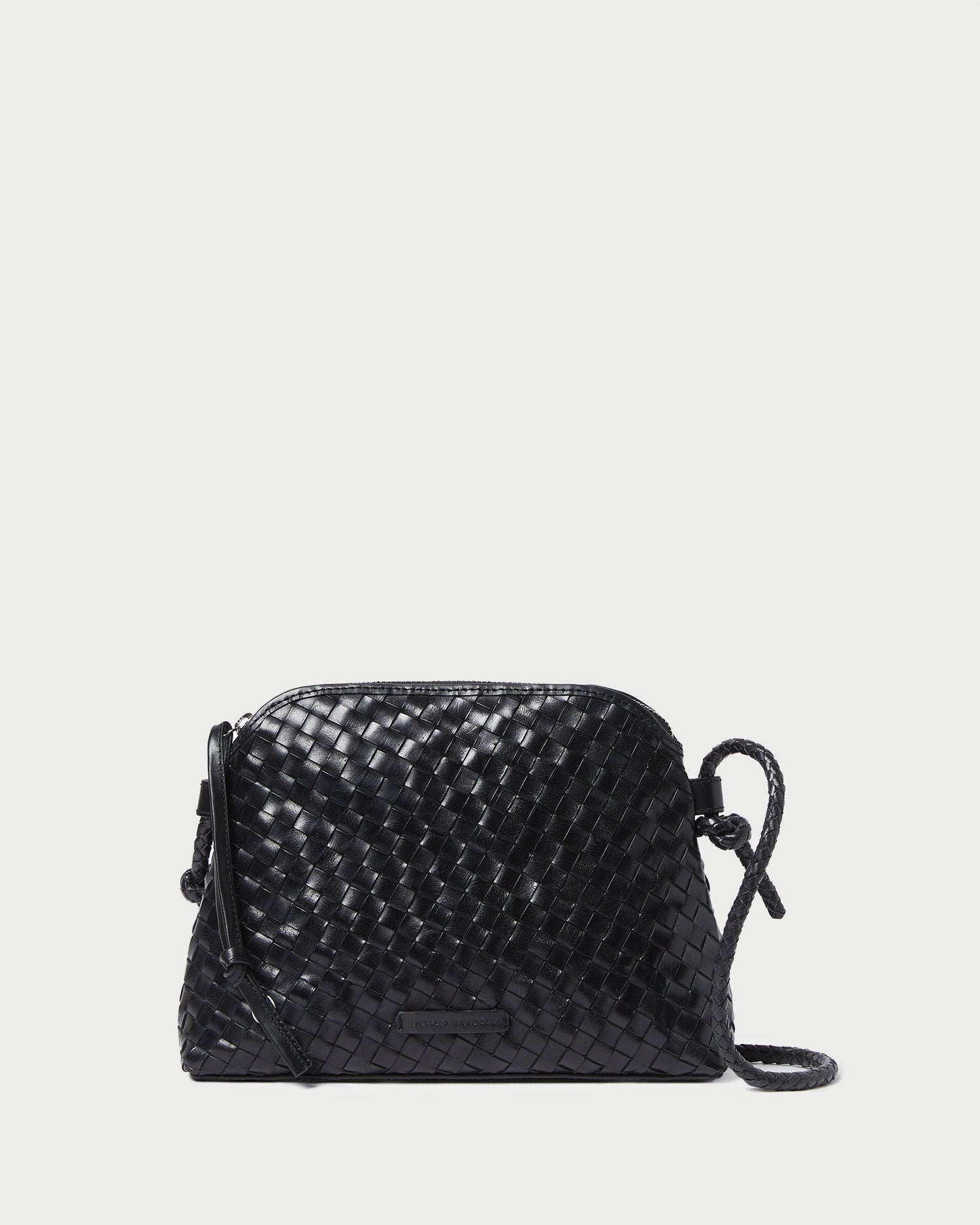 Mallory Black Woven Leather Crossbody