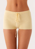 Muted Muse Knit Mini Short - Yellow