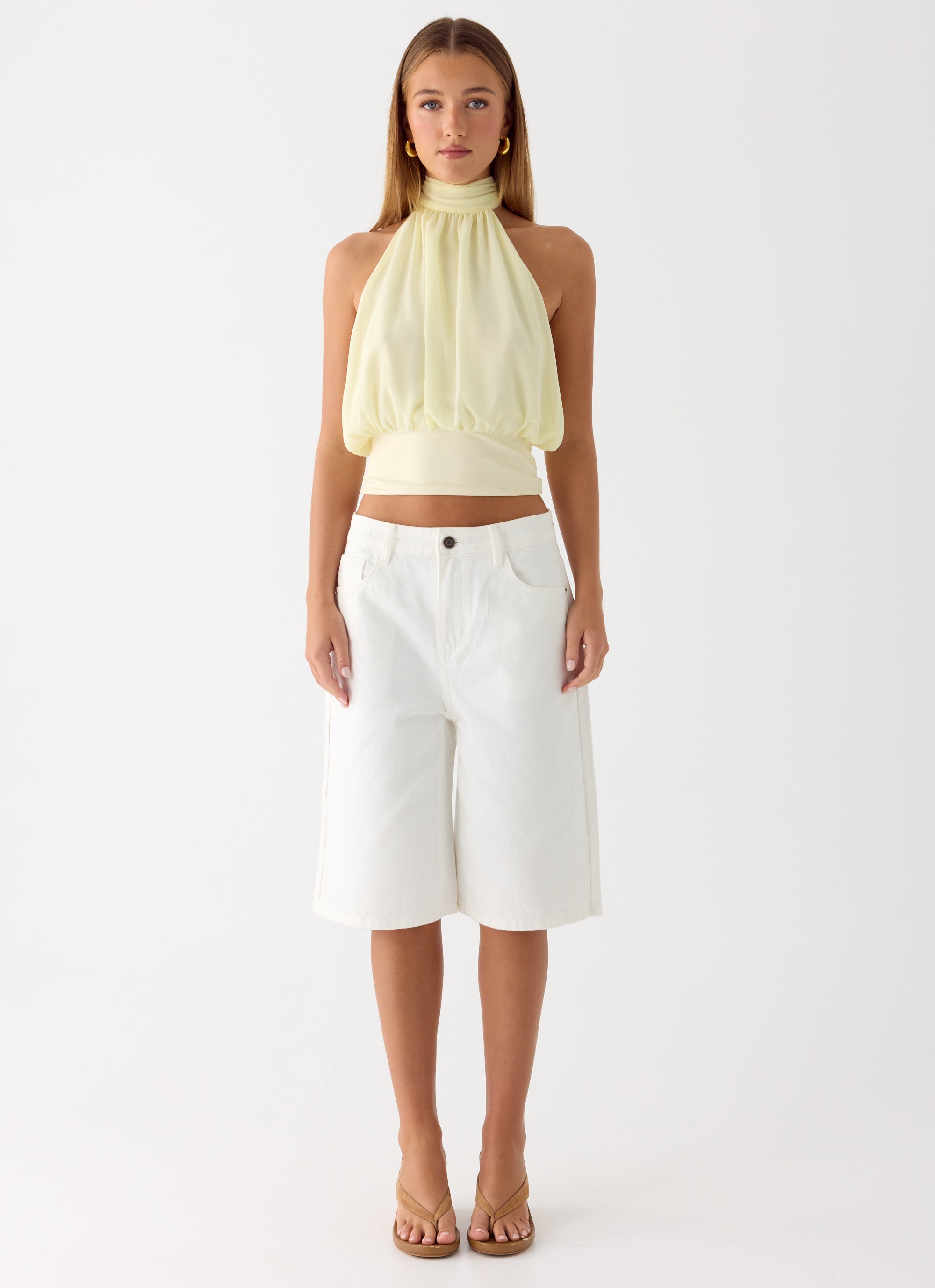 Orleans Denim Jorts - White