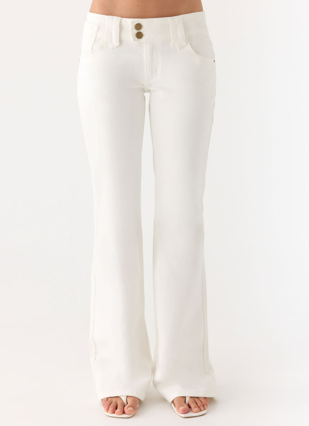 Robbie Super Low Denim Jeans - White