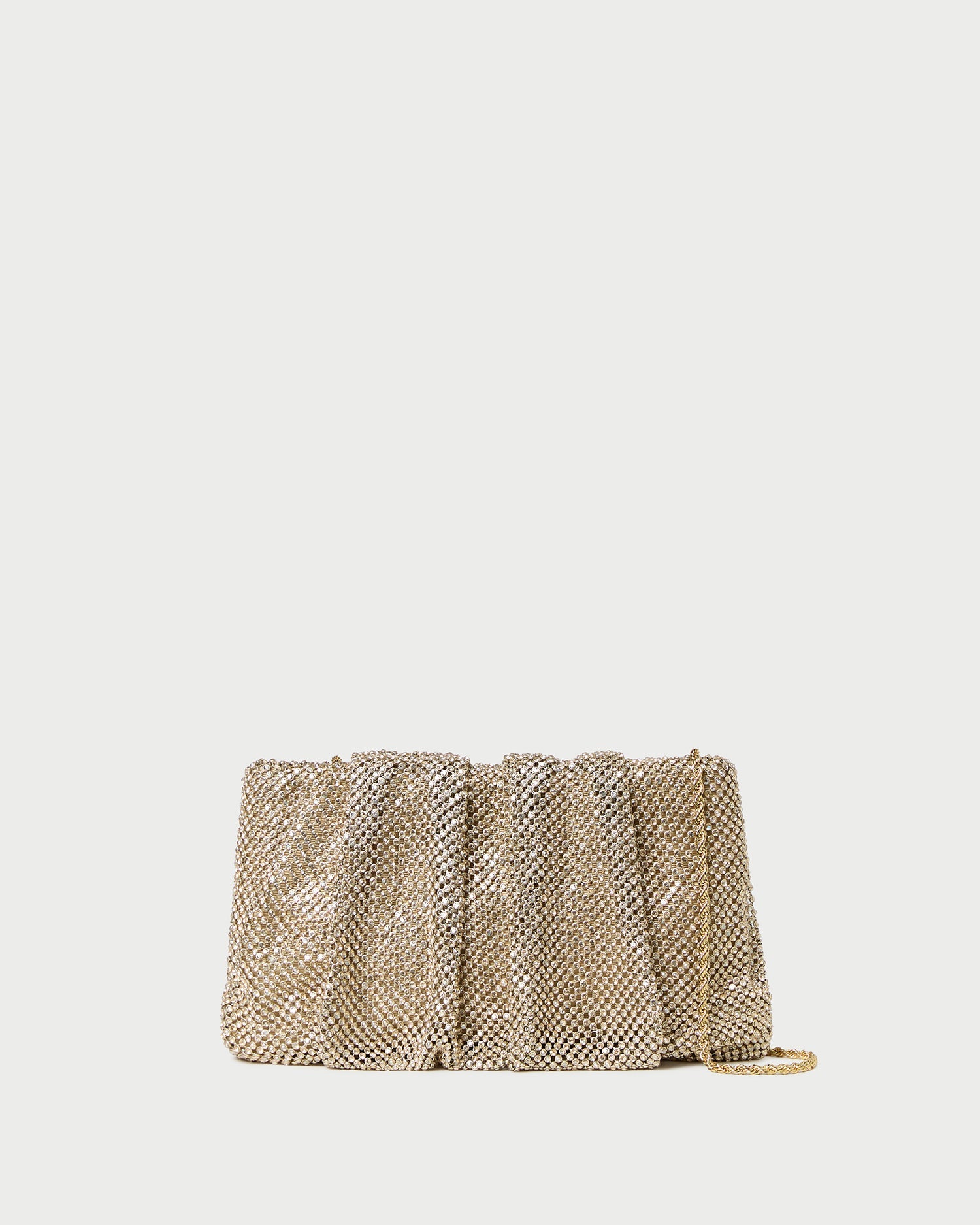 Serena Gold Diamanté Gathered Clutch