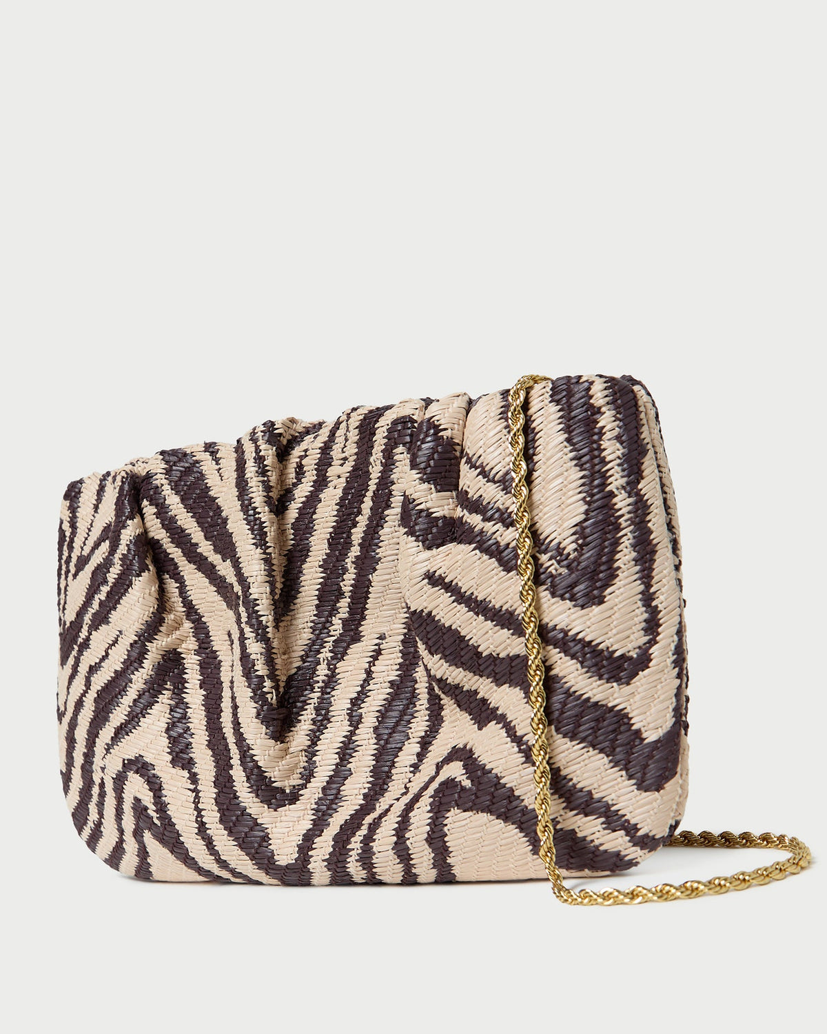 Serena Zebra Gathered Clutch