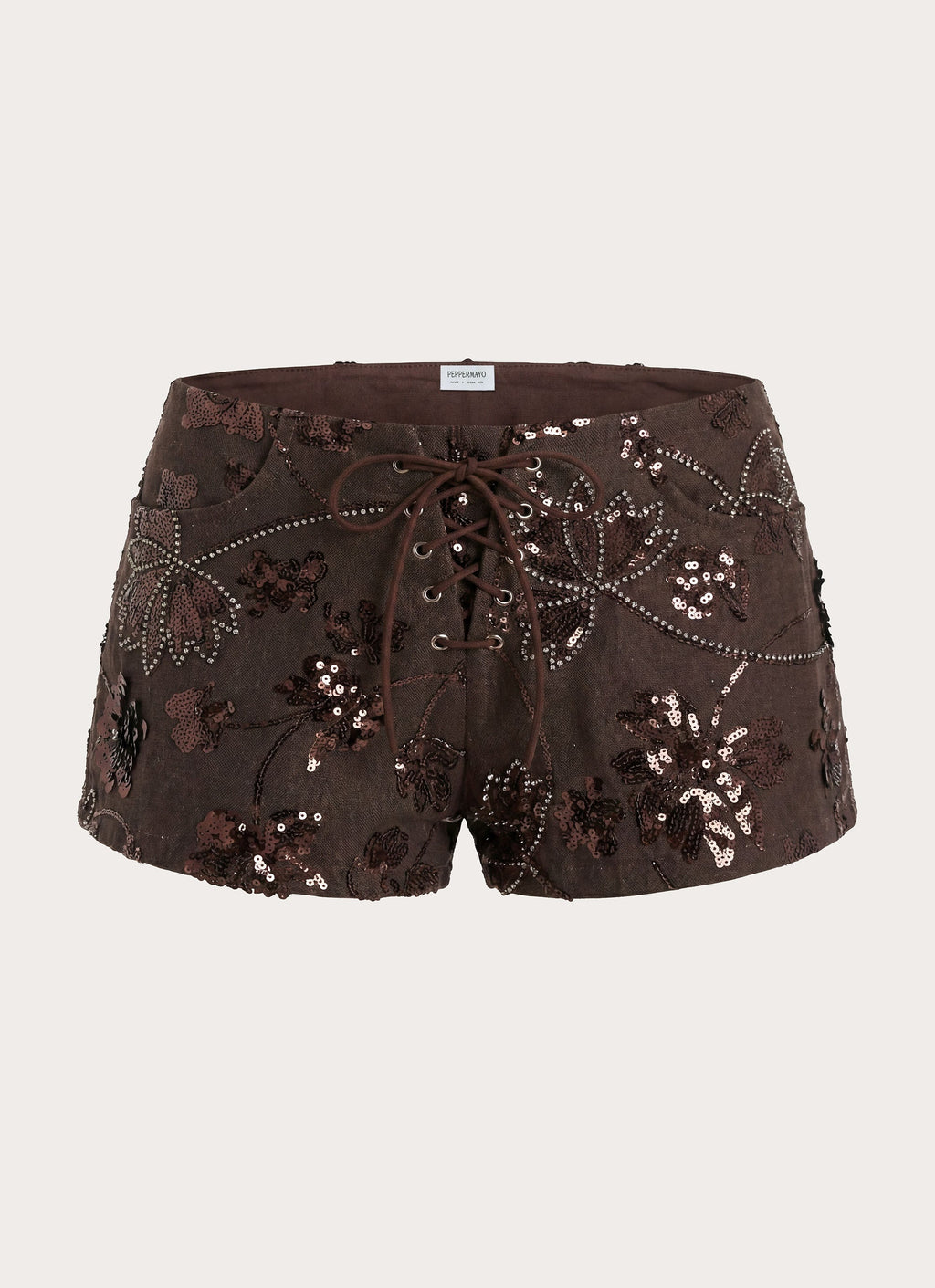 Sozzani Denim Mini Shorts - Chocolate