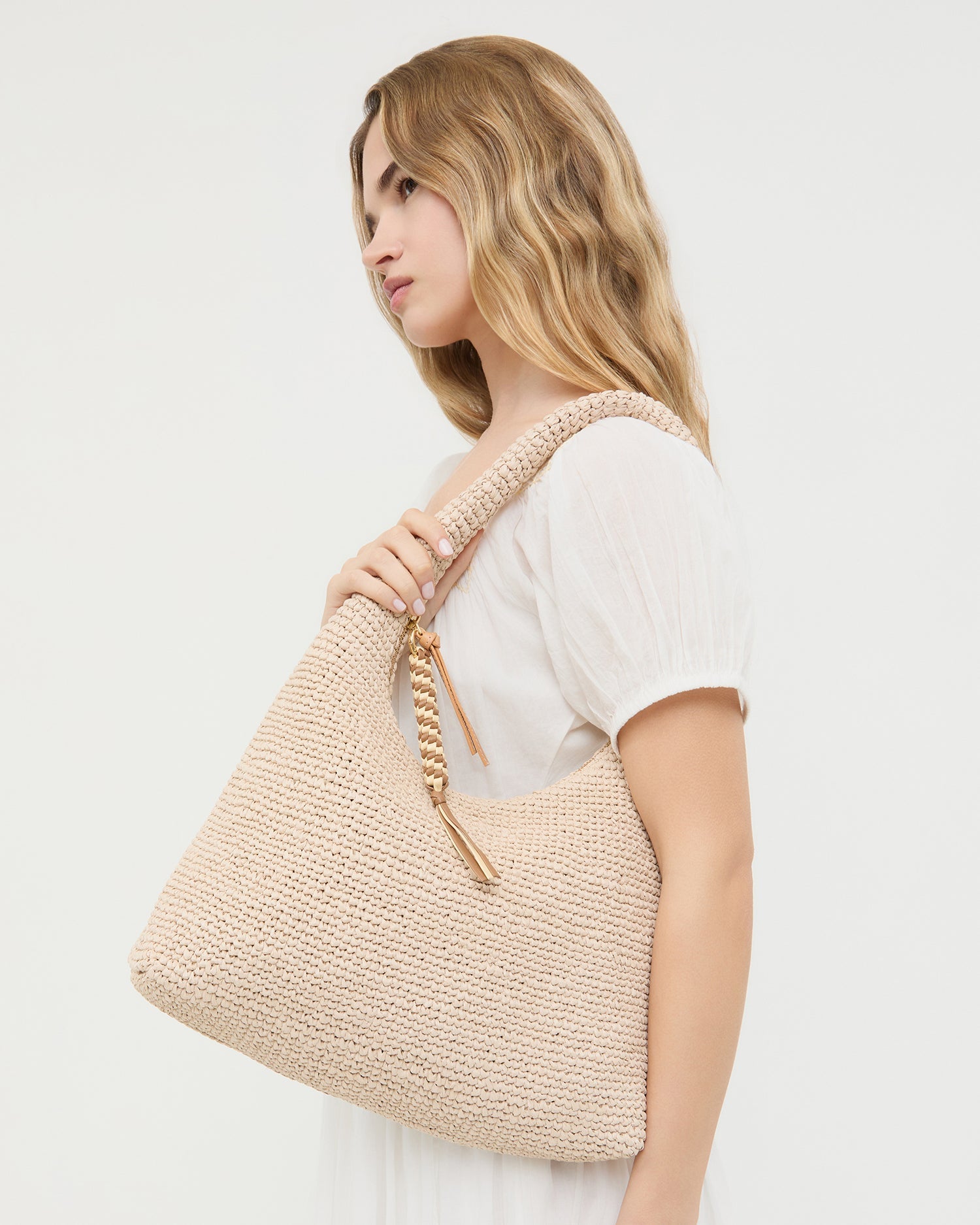Willow Natural Woven Hobo Bag