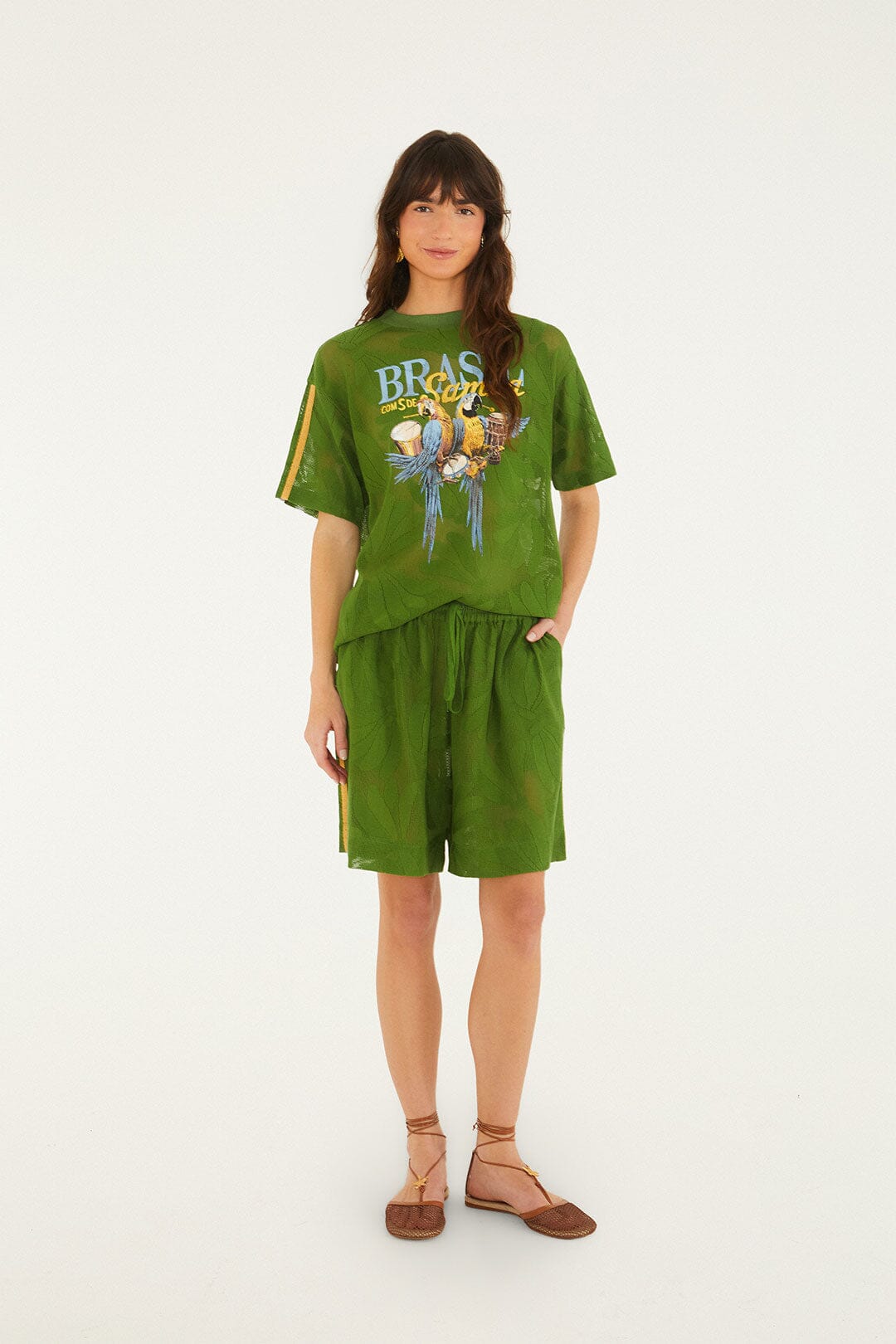 Green Brasil Samba Lace T-Shirt