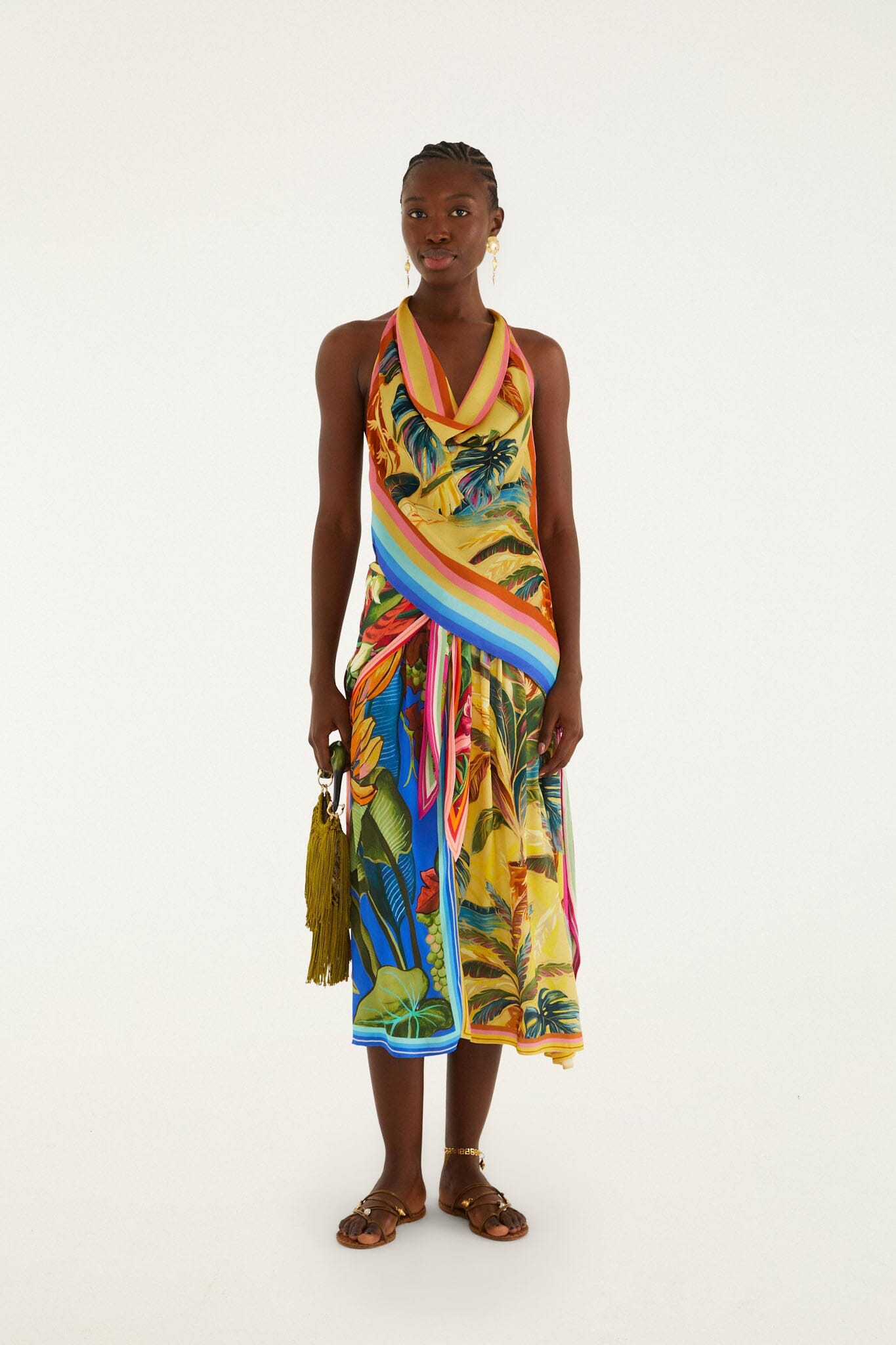 Multicolor Rainbow Summer Scarf  Blouse
