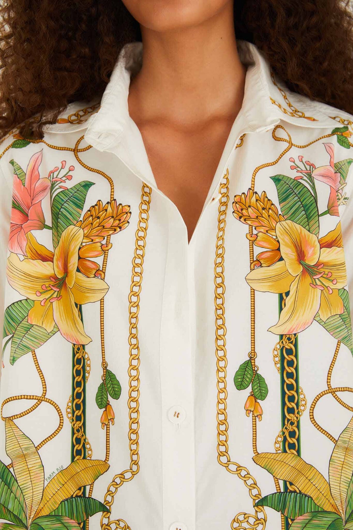 Tropical Royalty Off-White Shirt Long Sleeve