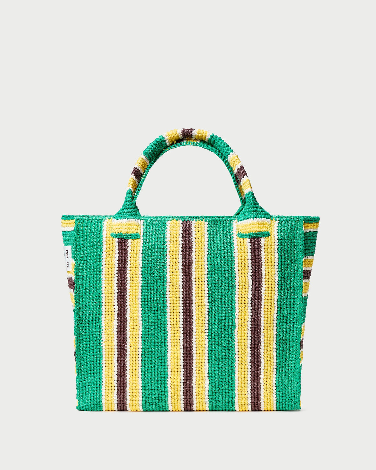 Sol Green/Yellow Crochet Beach Tote