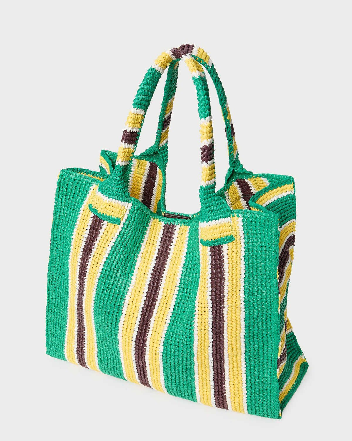 Sol Green/Yellow Crochet Beach Tote